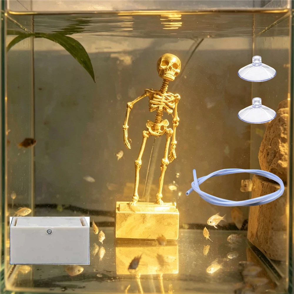 3D Printed Movable Skull Ornament Aquarium Landscape Decor Underwater Scene Layout Accessory Fish Tank Landscaping Ornament