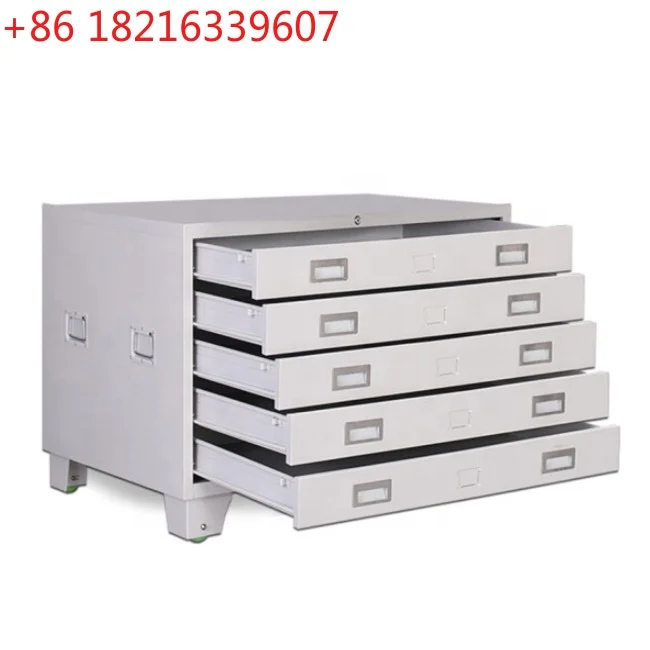 YAO Cabinet UTOP 5 Drawer Flat File Cabinet Removable Steel Locker A0 A1 Paper Drawing Suitable For Home Office Hotel Art School
