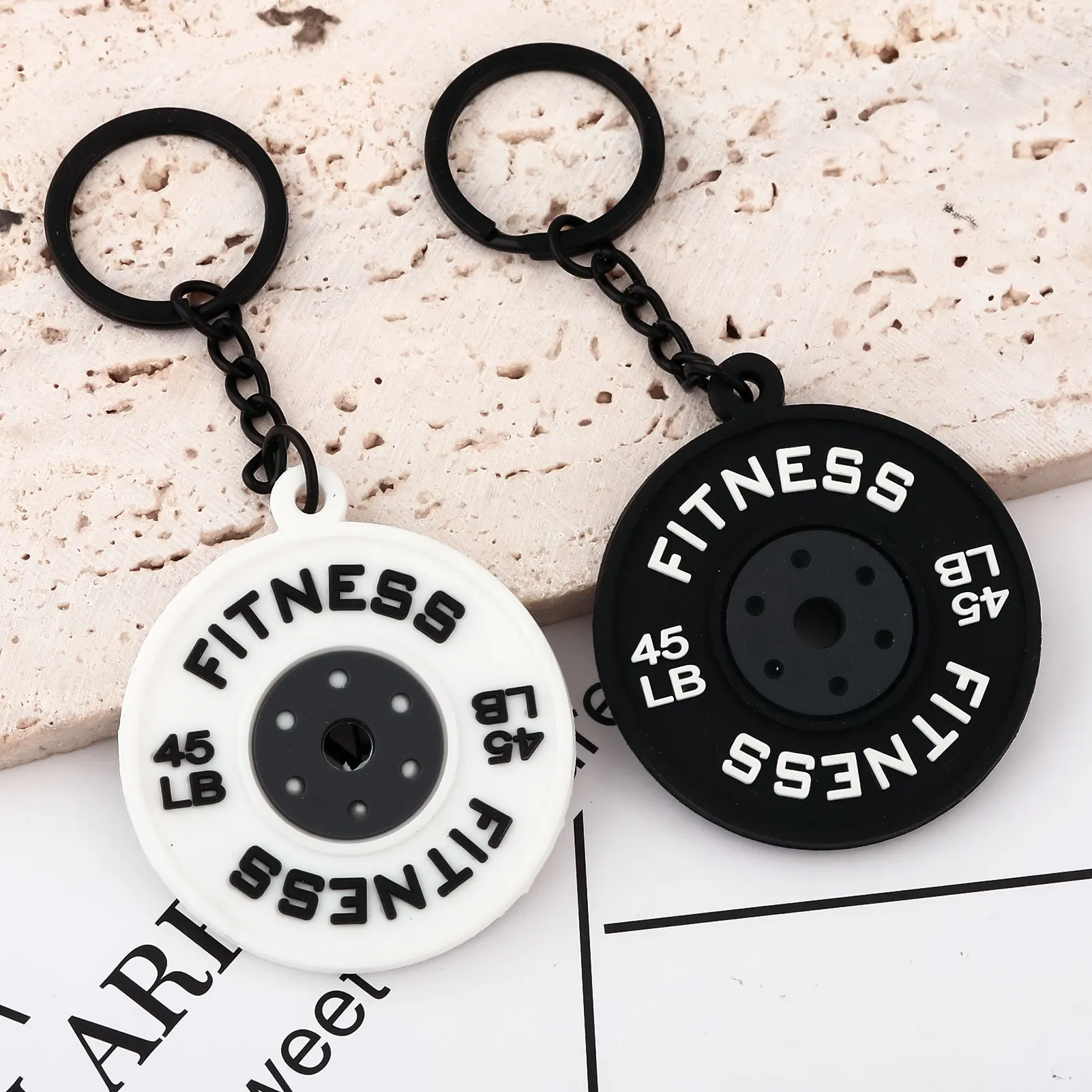 LLavero de placas de barra de levantamiento de pesas 3DMini para mujeres y hombres, colgante para bolso, dijes, bolsa de atleta para entusiastas del Fitness, decoración de llaves de coche