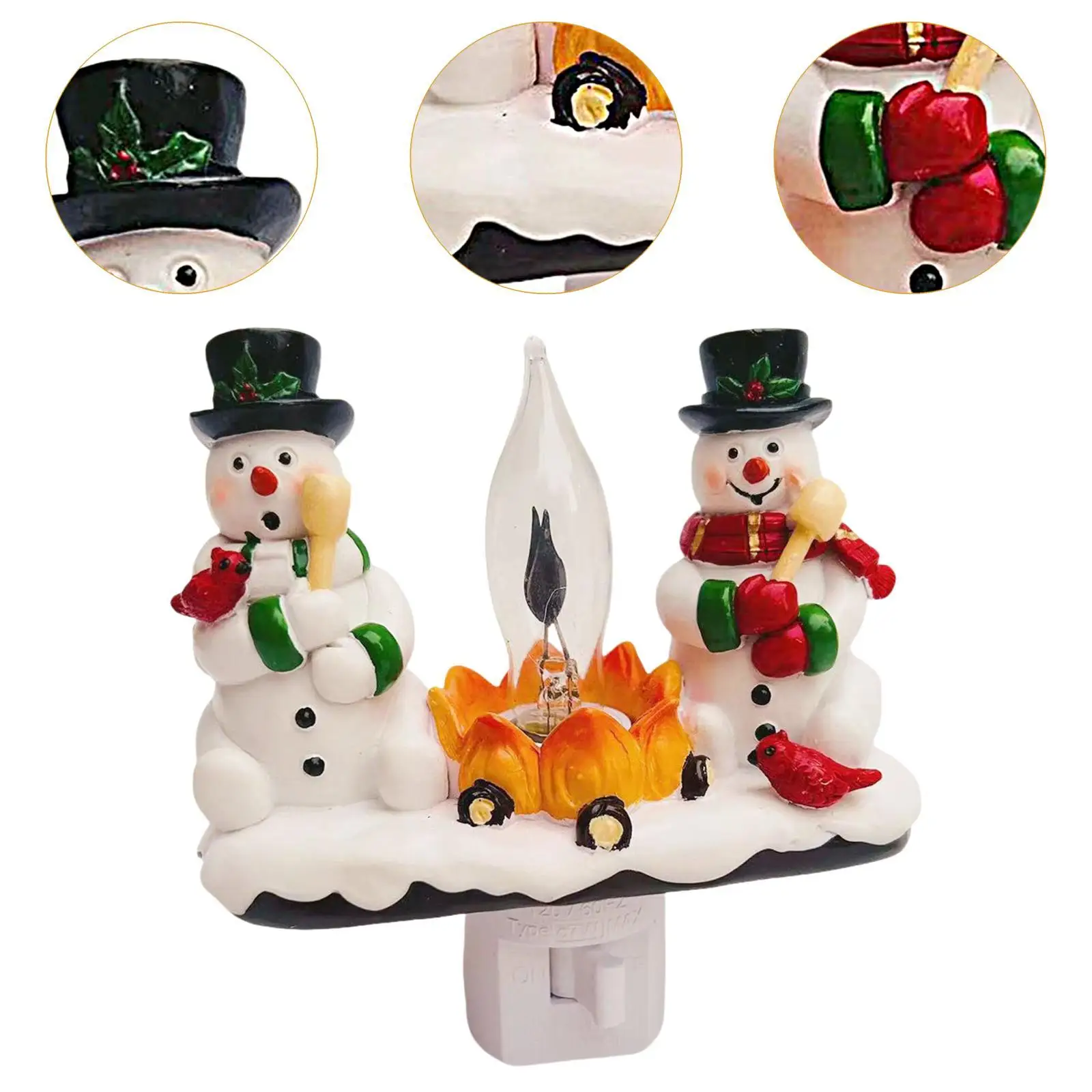 قم بتوصيل الإضاءة الليلية في ضوء الحائط، وإضاءة ليلية صغيرة لعيد الميلاد