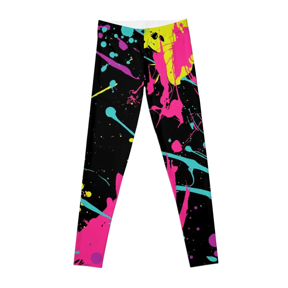

Splatter Paint Black Leggings workout clothes for push up tights for Womens Leggings