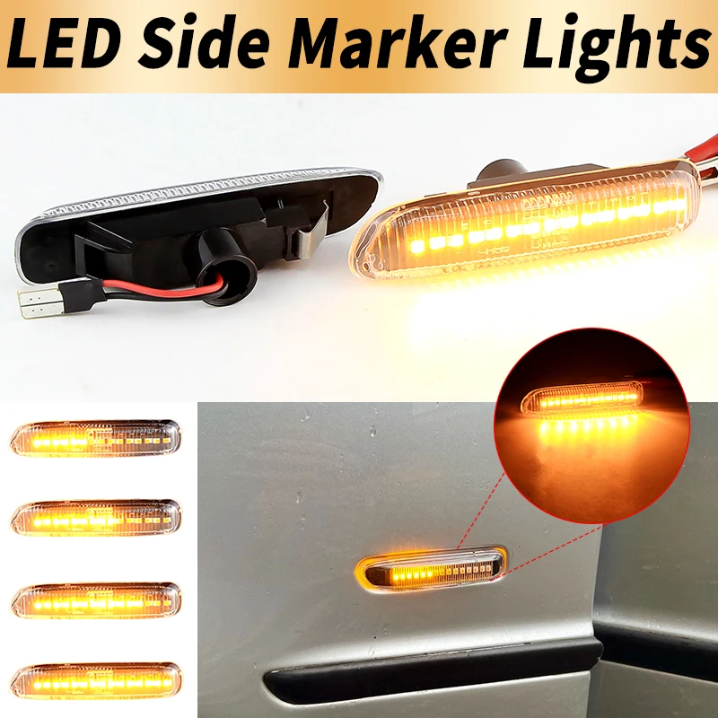 Imagen 3: 2 luces LED de señal de giro laterales Canbus para BMW Serie 3 E46 Sedán 1997-2001 Coupé Convertible 99-03 Wagon 99-01