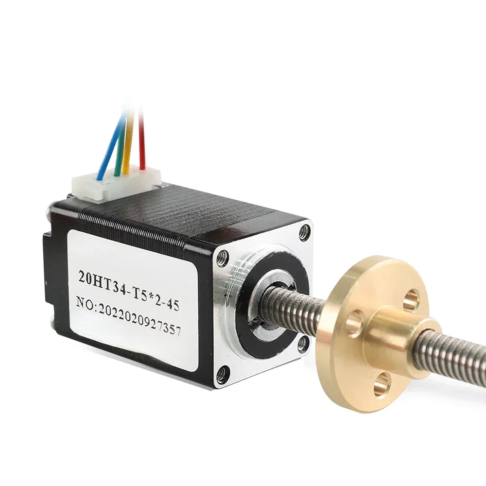 

nema 8 stepper motor T5 screw 0.8A 0.021N.M 20HT34-T5*2 L100MM for CNC 3D printer screw trapezoid nema 8 mini motor