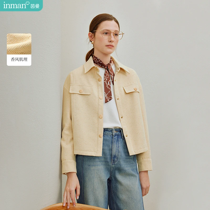 

INMAN French Chic Office Gold Button Short Jacket 2025 Autumn Women's New Casual Slim Fit Coat | Elegant Trendy Top for Ladies F