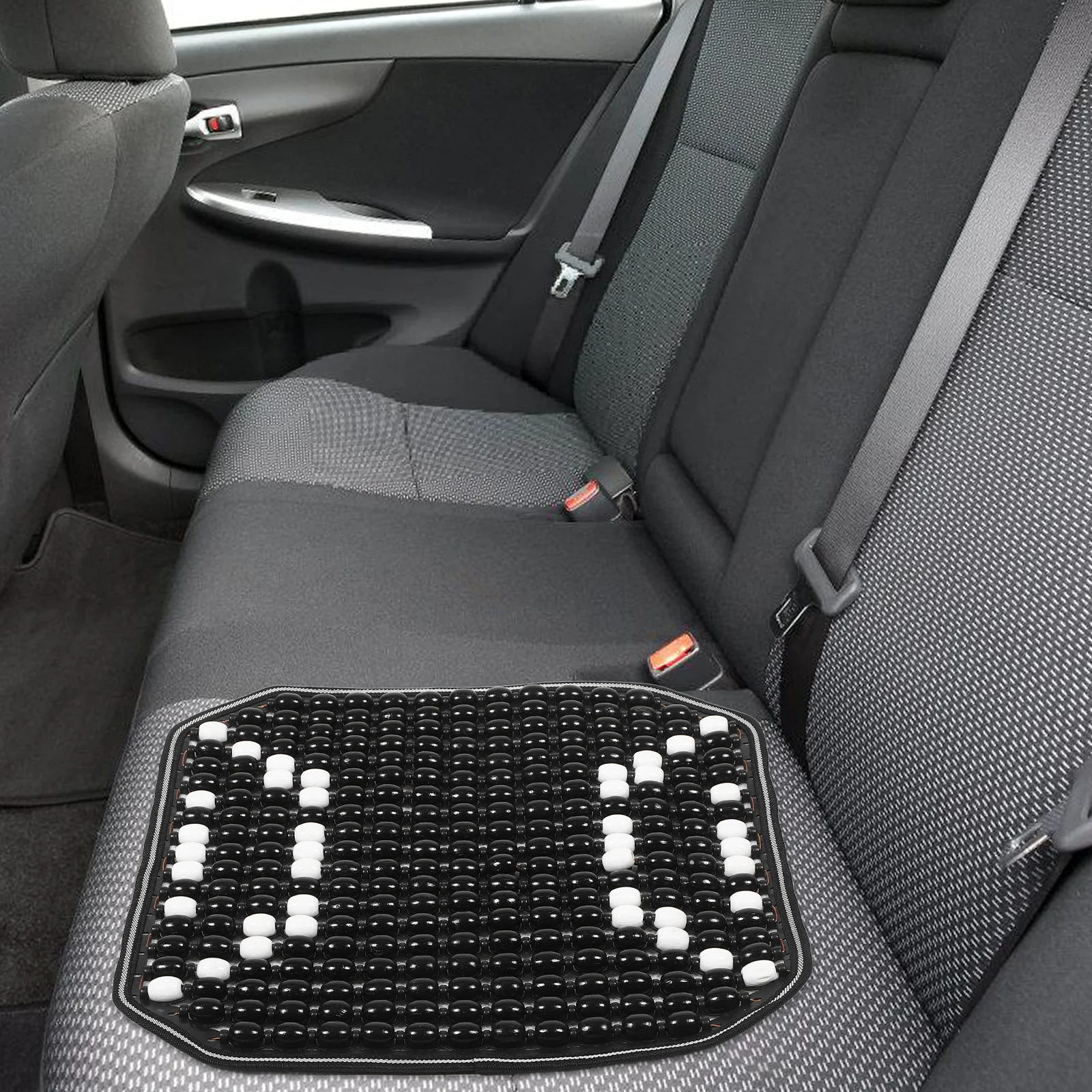

Car Seat Cooling Pad Wood Beads Cushion Universal Breathable Ventilated Massage Effect Beaded Seat Cover Car Beaded Mat