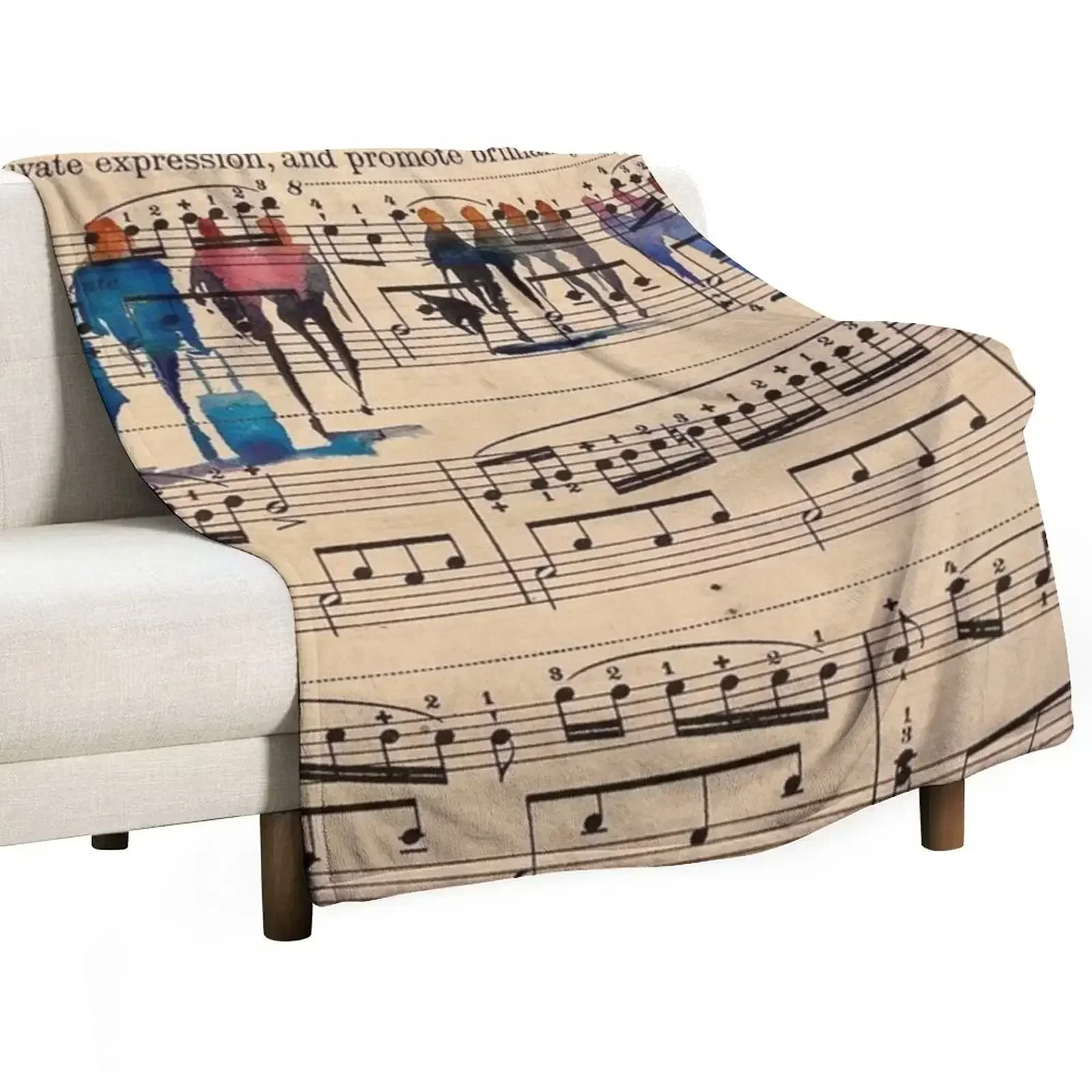 

Music Sheet Painting Throw Blanket Heavy Sofas Soft Plaid Thin Blankets