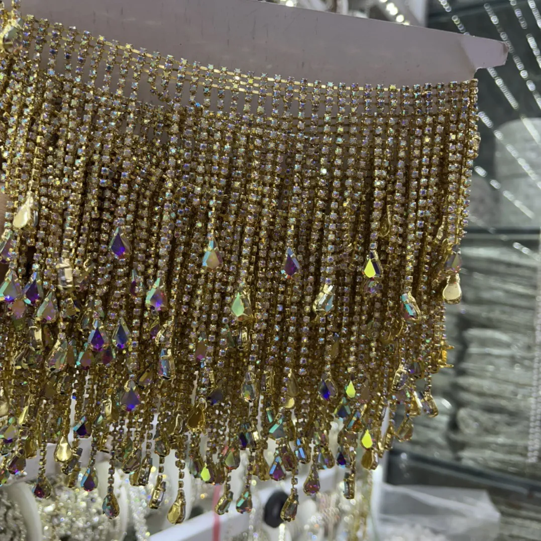 

5 ярдов, бахрома со стразами, лента со стразами, цепочка с кисточками, аппликация со стразами, бахрома с кристаллами, отделка для швейных поделок