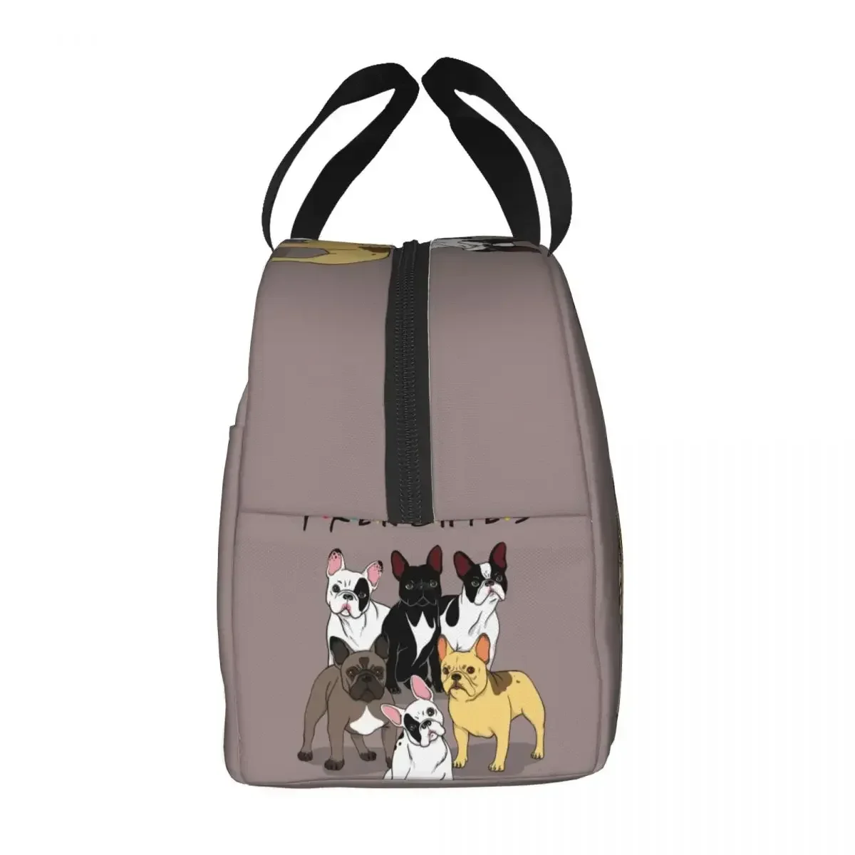 Funny Frenchies French Bulldog Lunch Bag For Women Resuable Thermal Insulated Lunch Tote Box For Kids School Children Food Bags