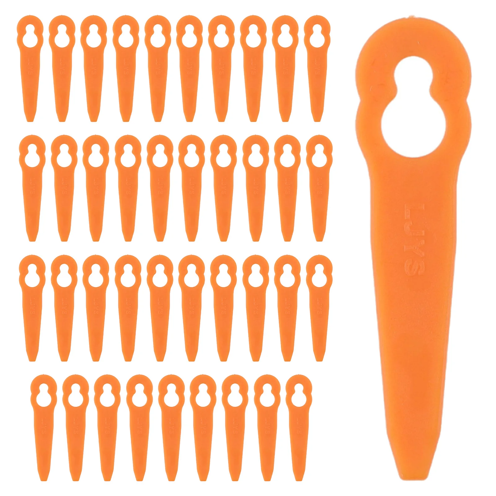 40pcs Plastic Lawn Mower Blades Orange Plastic Replaceable 40pcs Grass Trimmer Gardening Accessories High Quality