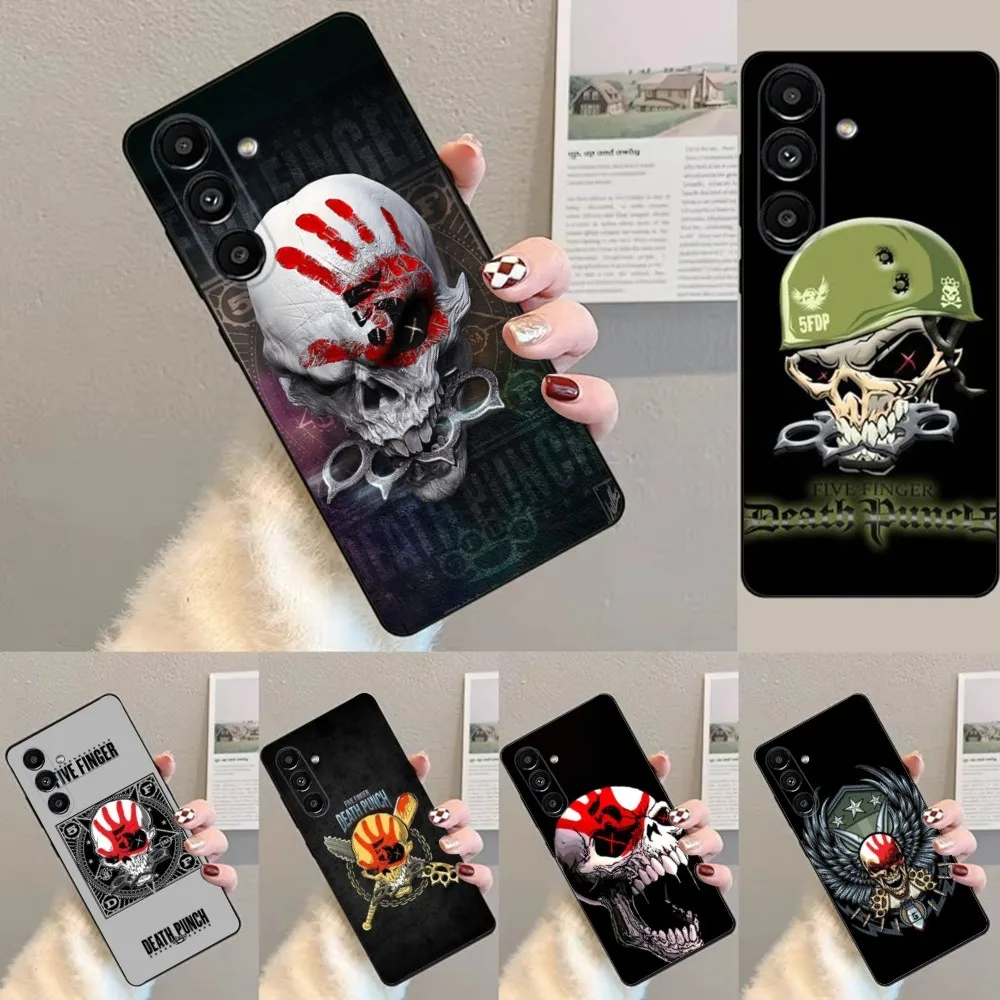 

Five F-Finger D-Death Phone Case For Samsung S24,23,22,30,21,10,9,Ultra,Plus,Lite,FE,Soft Silicone Black Cover