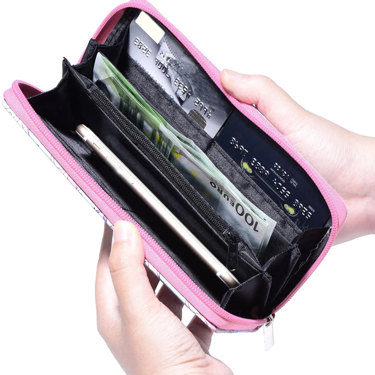 

Unicorn Long Wallet PU Purse for Girls Ladies Compact Card Holder Cash Organizer Cute Cartoon Pattern Gift