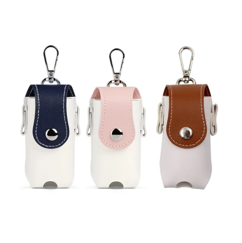 PU Leather Golf Ball Pouch Portable Waist Hanging Golf Tee Holder Mini Storage Bag Snap Button Golf Sports Accessory for Golfer