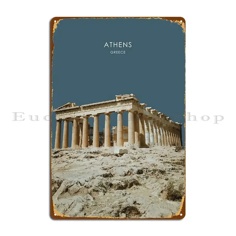 Athens Acropolis Artwork Metal Plaque Poster Designing Party Custom Kitchen Living Room Tin Sign Poster