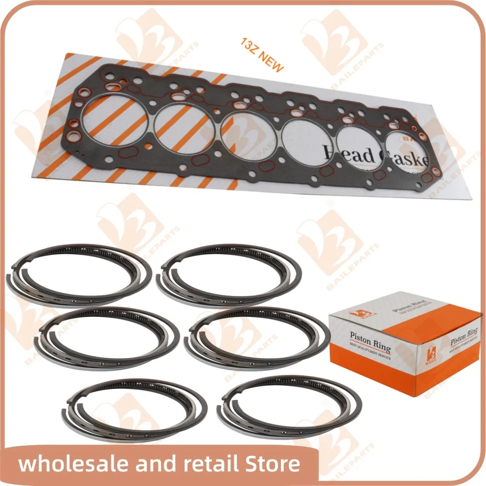 13Z NUEVO Juego de Juntas de Culata para Motor Toyota de 6 Cilindros, Anillos de Pistón 98*2+2+4mm, Kit de Reparación y Reconstrucción, Repuestos de Motor