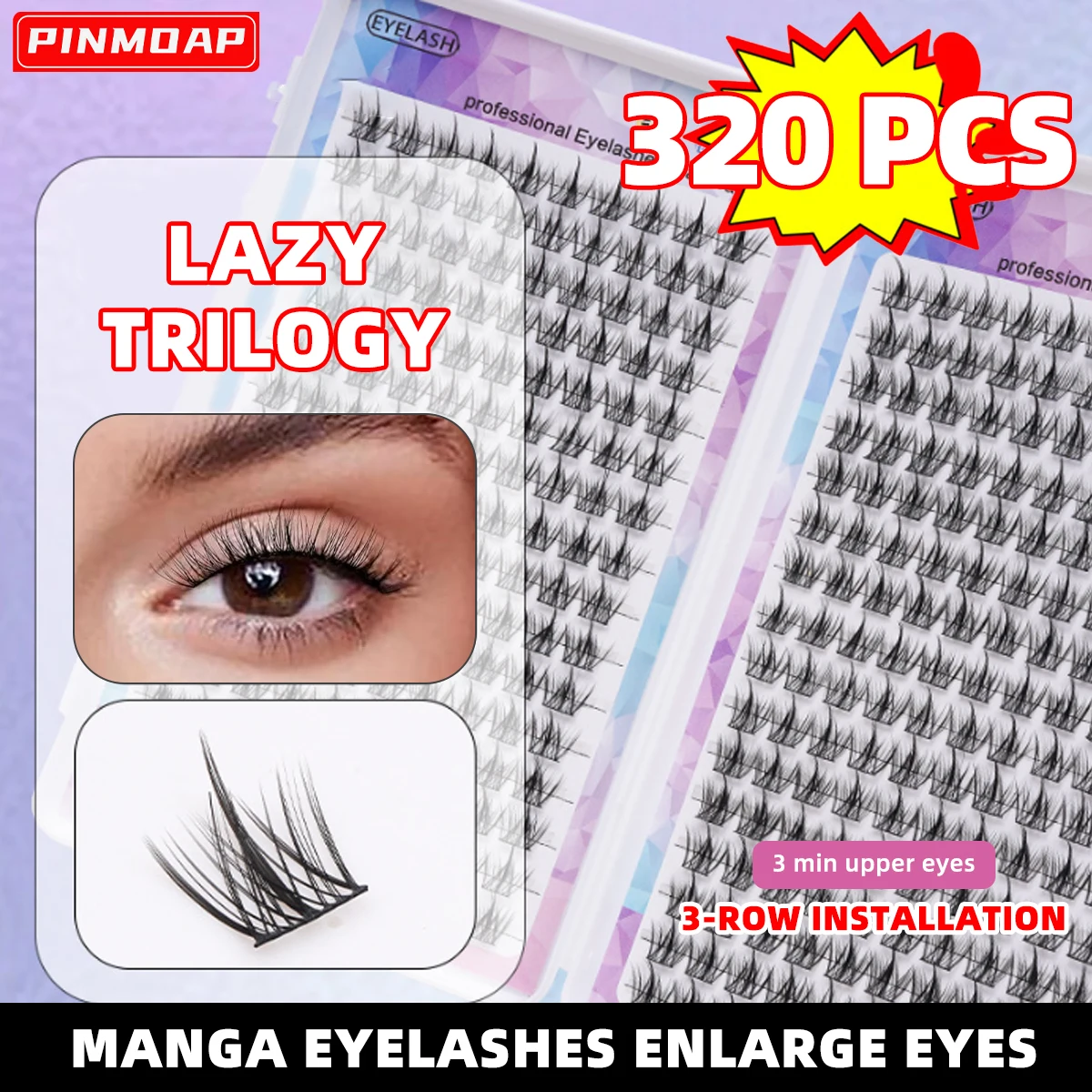 1/30/320 pièces faux cils naturels, sans cruauté, adaptés à un usage quotidien, Extension de cils à faire soi-même, grappe de cils simples