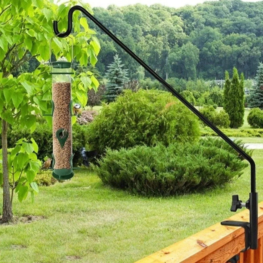 

Simple Installs 360 Degree Rotations Bird Feeders Hook Stainless Steel Adjustable Garden Hook Sturdy Extended Rail Hook Indoor