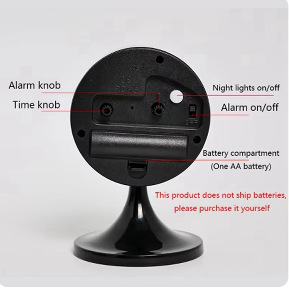 ساعة منبه مستديرة معدنية من ABLG Nordic، ساعة طاولة صامتة عتيقة، ساعة إضاءة ليلية بجانب السرير للطلاب، ديكور الغرفة، ديكور المنزل B #5