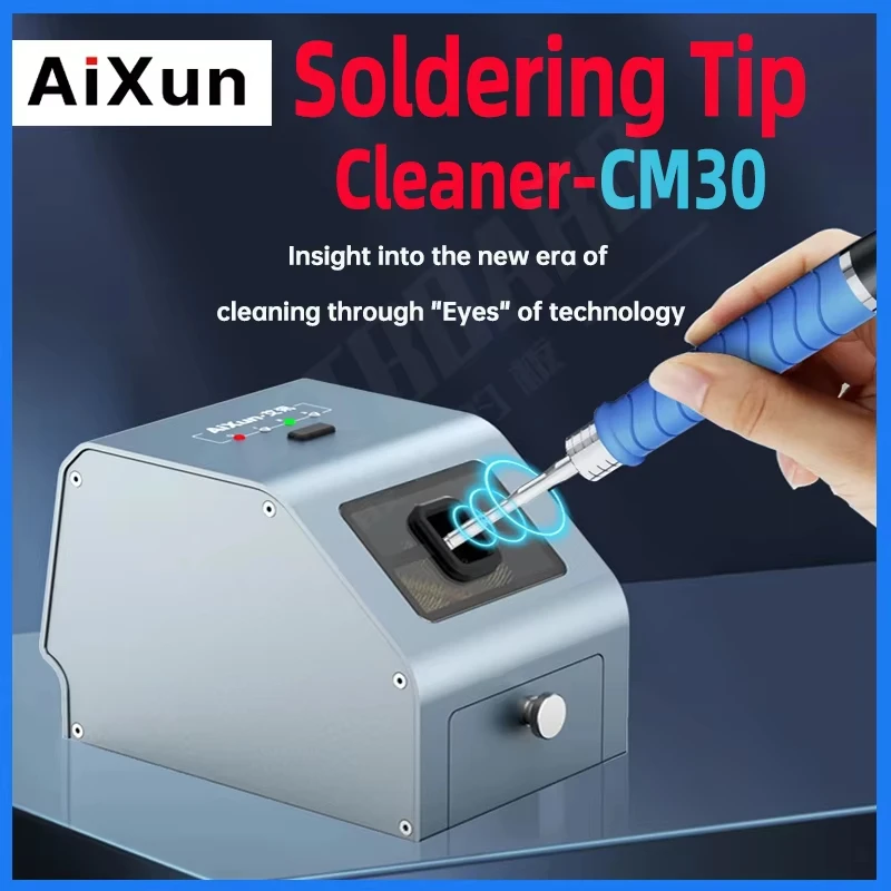 Aixun CM30 Capacitance Sensing Soldering Iron Tip Cleaning Machine for C210 C115 C245 T12 Soldering Tip Automatic Detinning Tool