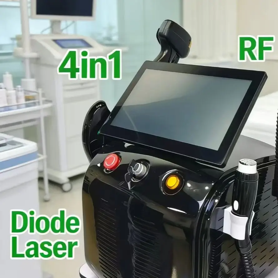 

Многофункциональный косметологический аппарат 4-в-1 мощностью 4000 Вт: диодный лазер, пикосекундный лазер, DPL, RF для омоложения кожи, удаления волос и татуировок