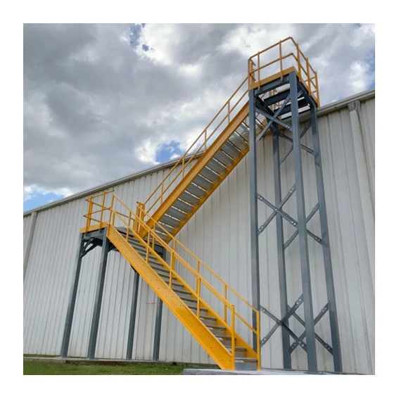 Customization Steel Fire Escape Stairs Outdoor Galvanized Metal Fire Escape Step Stair Tread Staircase Steel