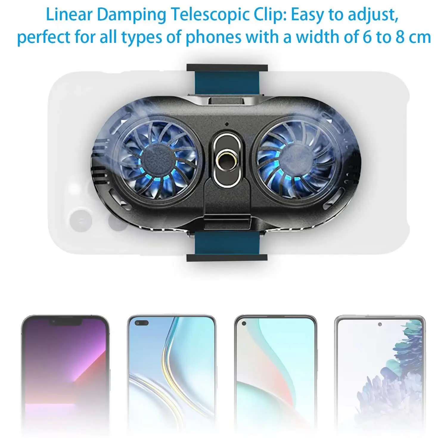 Phone Cooler with Dual Semi-Conductor Cooling Chip Cellphone Radiator for Tiktok Live Streaming, Outdoor Vlog, Gaming