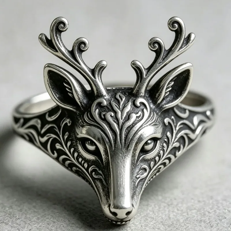 New European and American fashionable animal-shaped personalized vintage versatile rings for men and women