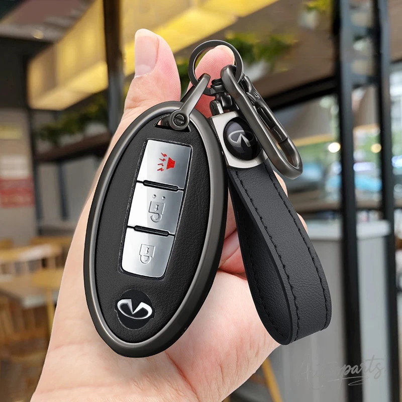 PU Leather Car Remote Key Case Cover For Infiniti Q50 Q60 Q70 QX50 QX60 QX70 EX FX JX35 FX35 EX35 FX37 JX35 Keychain Accessories view 6