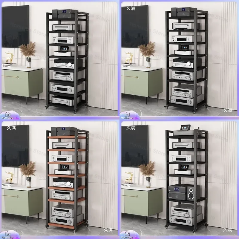 1.6m 8 Layer Power Amplifier Rack for Tube CD Audio Mixer Cabinet Total Length 5060mm Stand Shelf Storage Organizer