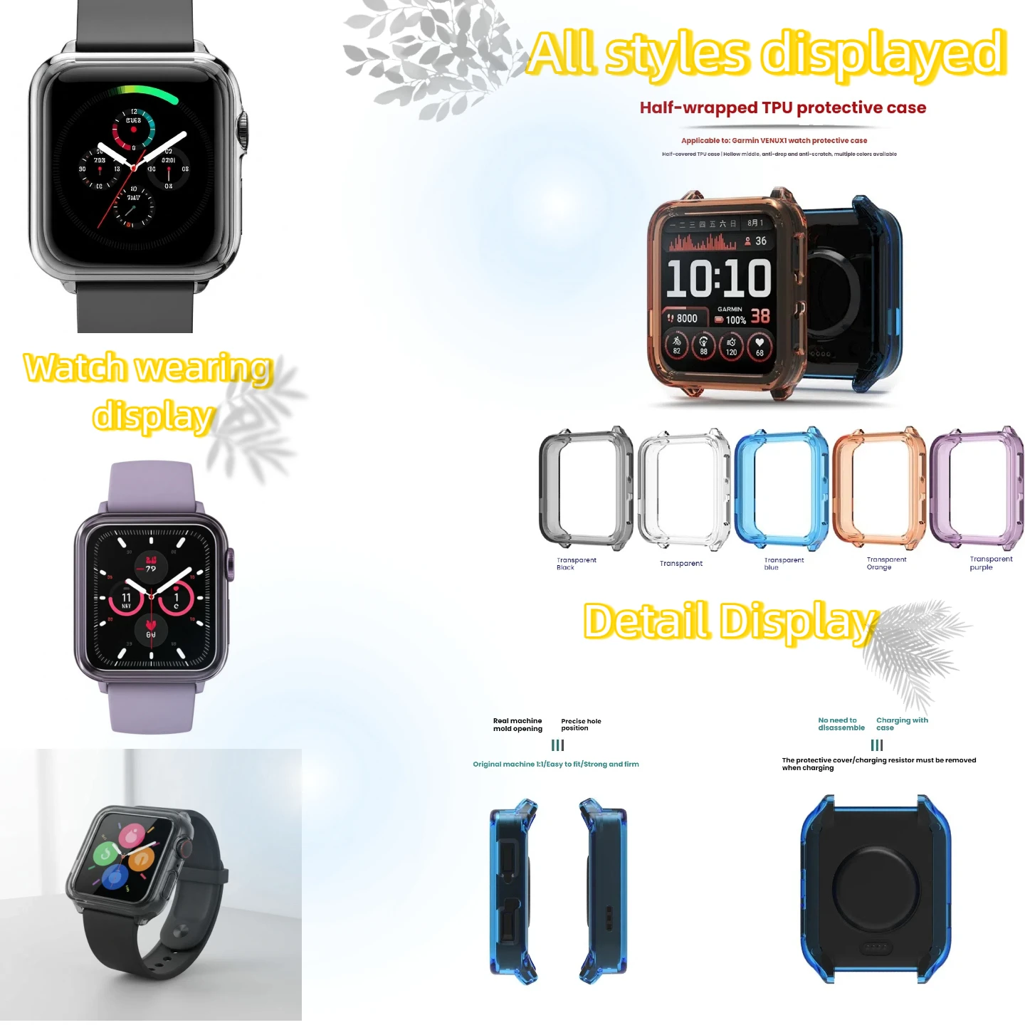 

Чехол для ПК для часов GARMIN VENU X1, прозрачный полупакет, чехол для GARMIN VENU X1, мягкий защитный чехол для ПК, аксессуары