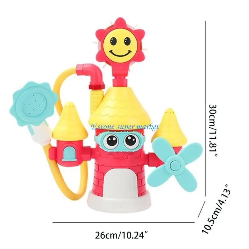 090B Brinquedo Castelo Criativo Banho Elétrico para Brincar Brinquedo Bebê Infantil Brinquedo Chuveiro 3 Meses