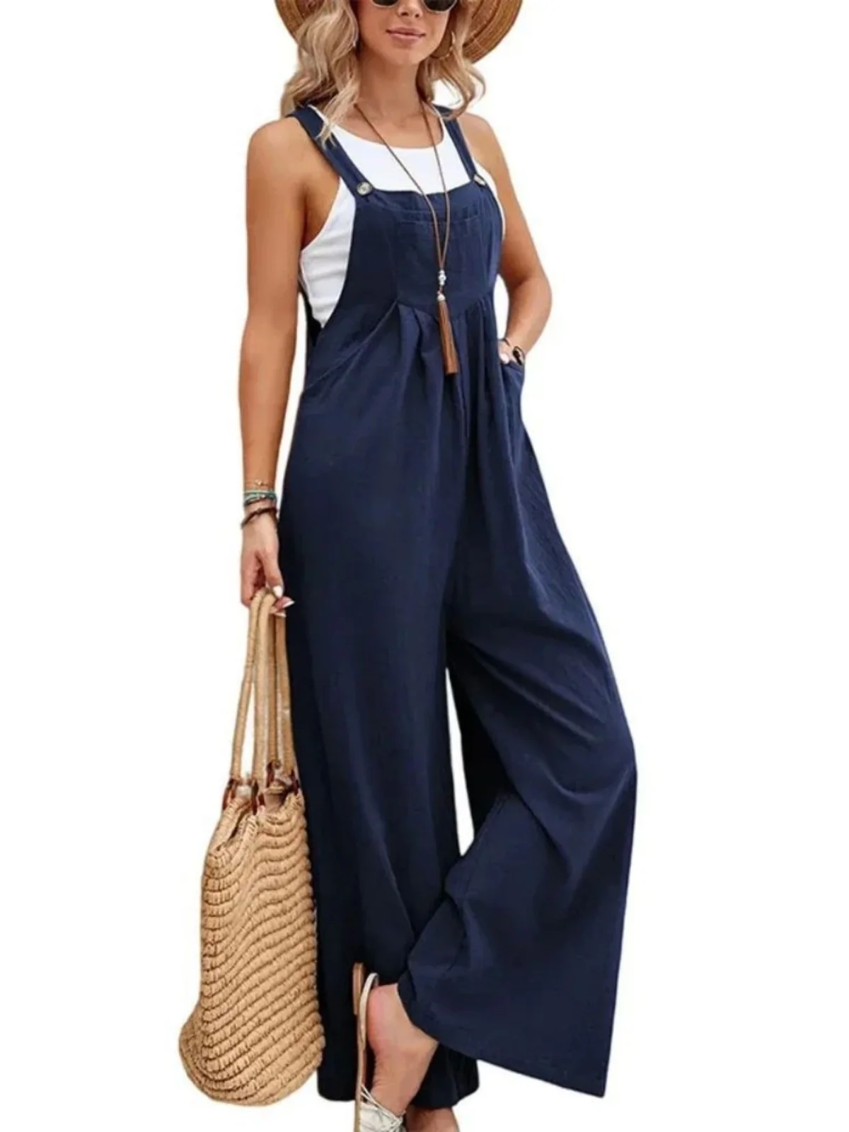 

Women's Casual Trousers Overalls Jumpsuits High Waist Polyester Fiber 3D Tailoring Versatile Sle Summer Collection
