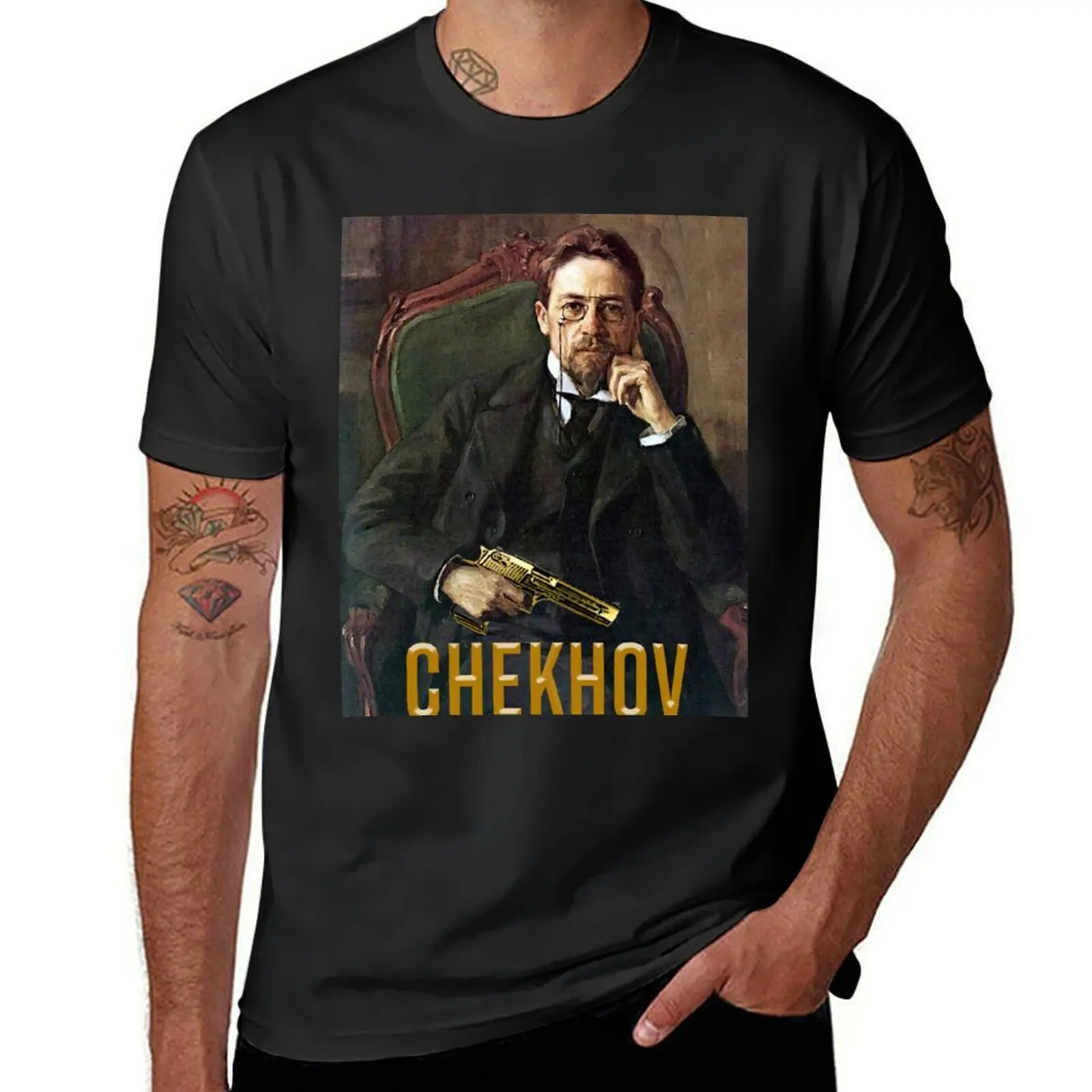 

CHEKHOV'S DESERT EAGLE T-Shirt plus size clothes sublime funny shirt cotton cotton graphic tees shirts graphic tee men