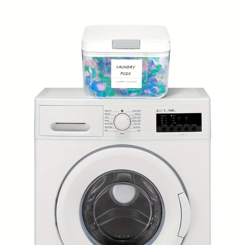 

3pcs Large Capacity Laundry Pod Containers with Organized Laundry Room Storage Transparent Plastic& Automatic Pop-Up Lid Sealed
