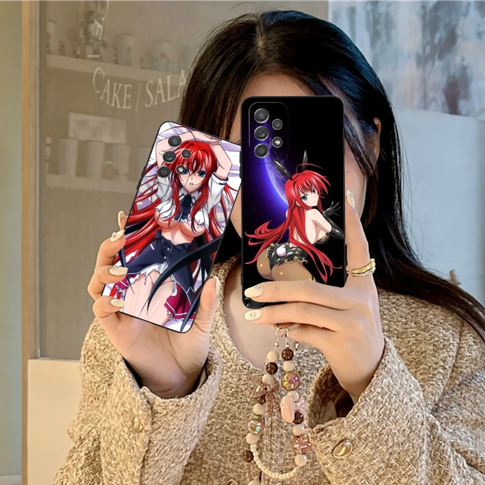 High School DXD Rias Mobile Phone Case for Samsung Galaxy A91 73 71 70 54 53 52 34 24 23 21 S 5G Black Soft Phone Cover Shell