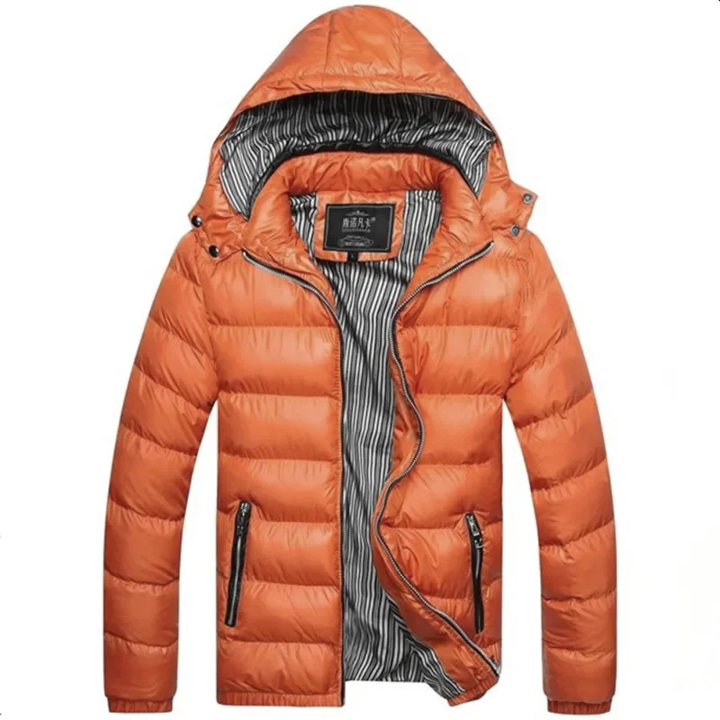 Parka à capuche surdimensionnée pour homme, manteau long chaud, veste rembourrée en coton, coupe-vent masculin, grande taille, optique, hiver, nouveau, 2024