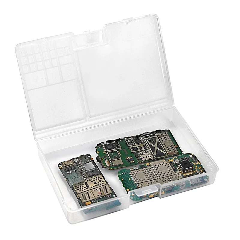 

Multi Functional Transparent Plastic Storage Box for Phone LCD Screen Motherboard IC Chips Component Organizer Container