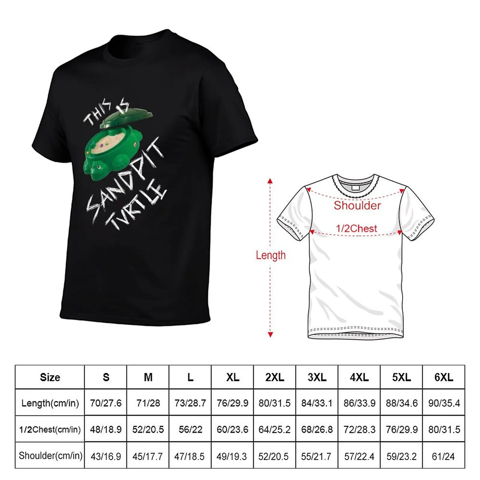 This Is Sandpit Turtle - bmth meme - white on black T-Shirt Urban Casual Loose Fit Tee view 5