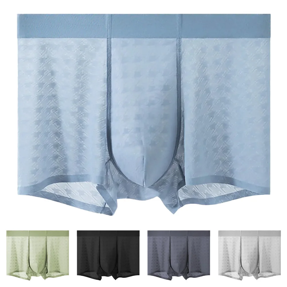

Mesh Panties Breathable Underwear Classic Style Comfortable Fit Easy Care Jacquard Pattern Boxers For Daily Wear