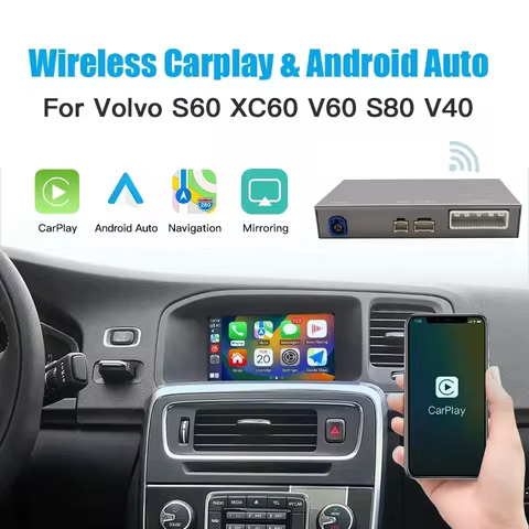Wireless  CarPlay Android Auto interface Decoder Box Mirror Link For Volvo XC60 S60l V60 V40 S60 OEM Car Multimedia Screen - AliExpress 34