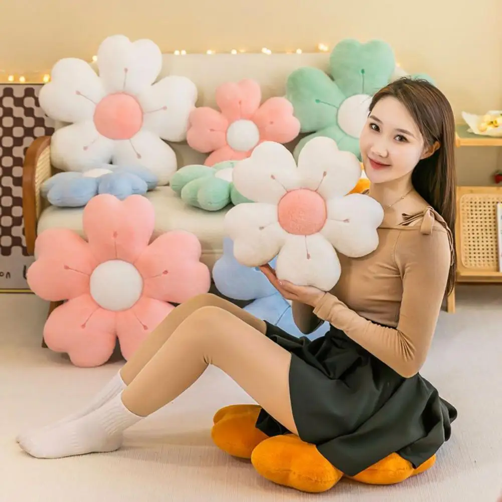 Flower Throw Pillow Elegant Flower Shaped Floor Pillow for Sofa Decor Washable Non-fading Cushion for Couch Throw Pillow