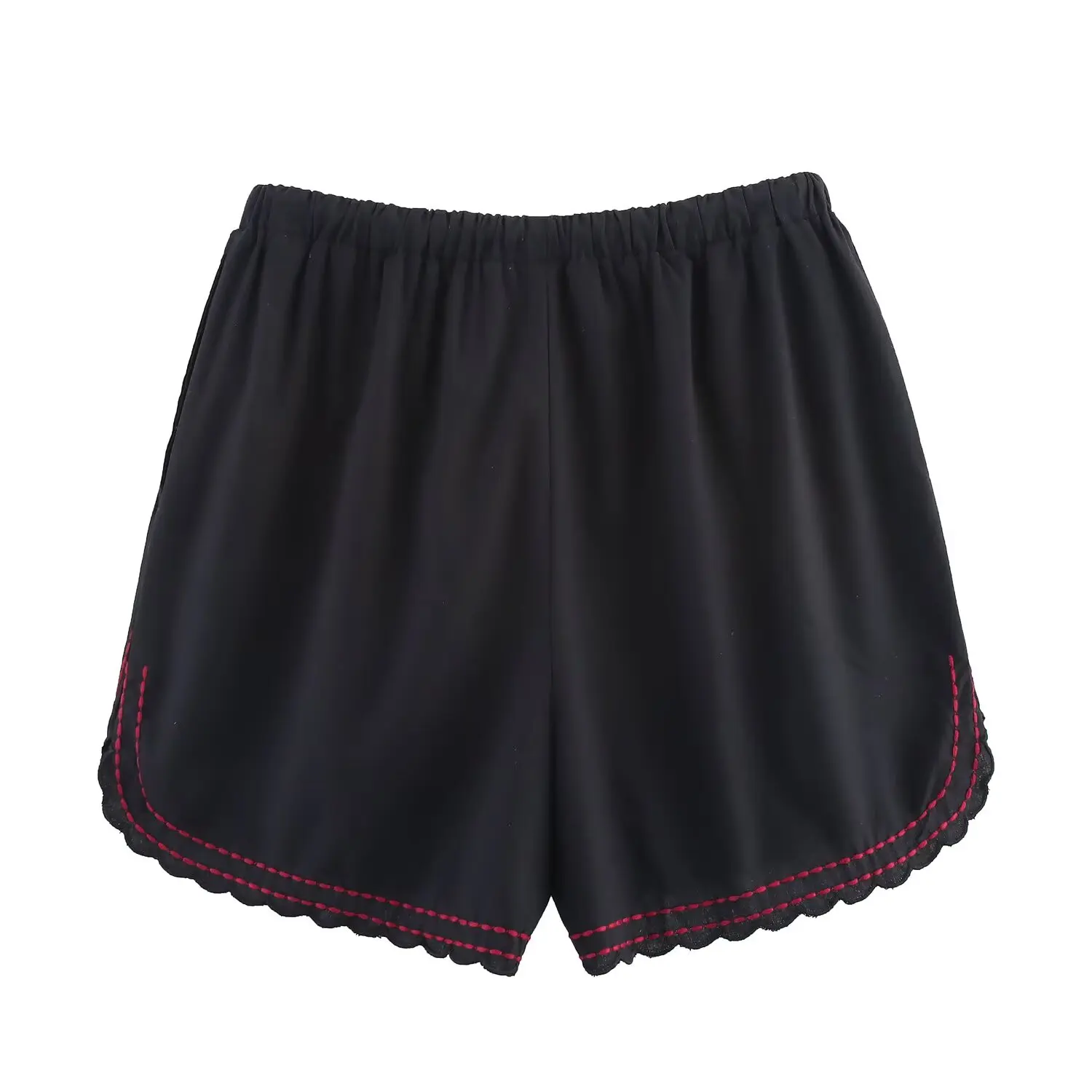 Maxdutti Minimalist Cotton Embroidered Shorts French Bohemian Flower Embroidered Harem Pants Summer Bermuda Shorts Women