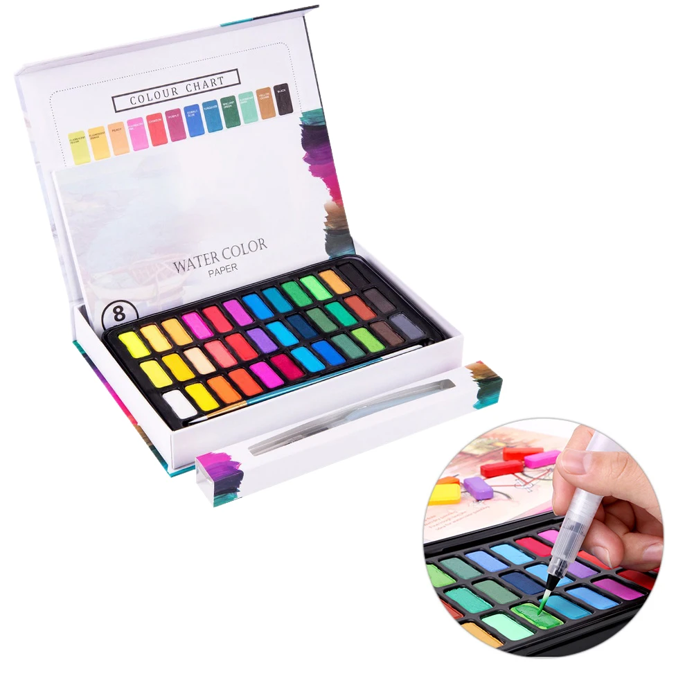 

36 Color Fundamental Watercolor Pan Set Watercolor Artist Set Watercolor Painting Kit for Artists Students Beginners