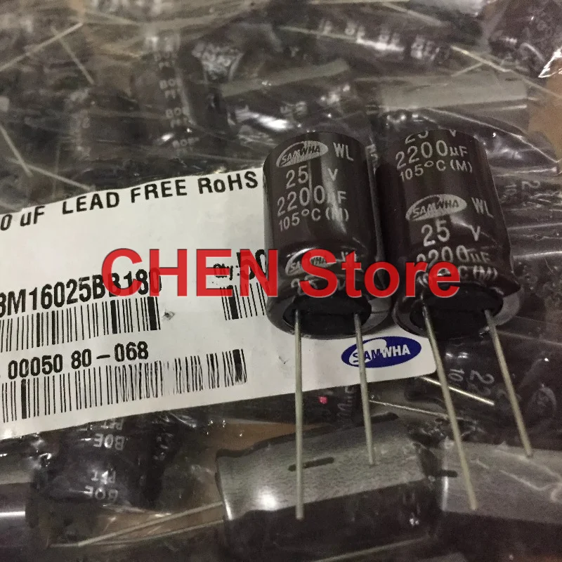 20PCS/lot original SAMWHA WL 25V2200UF 16X25MM 105C 2200UF 25V electrolytic capacitor free shipping