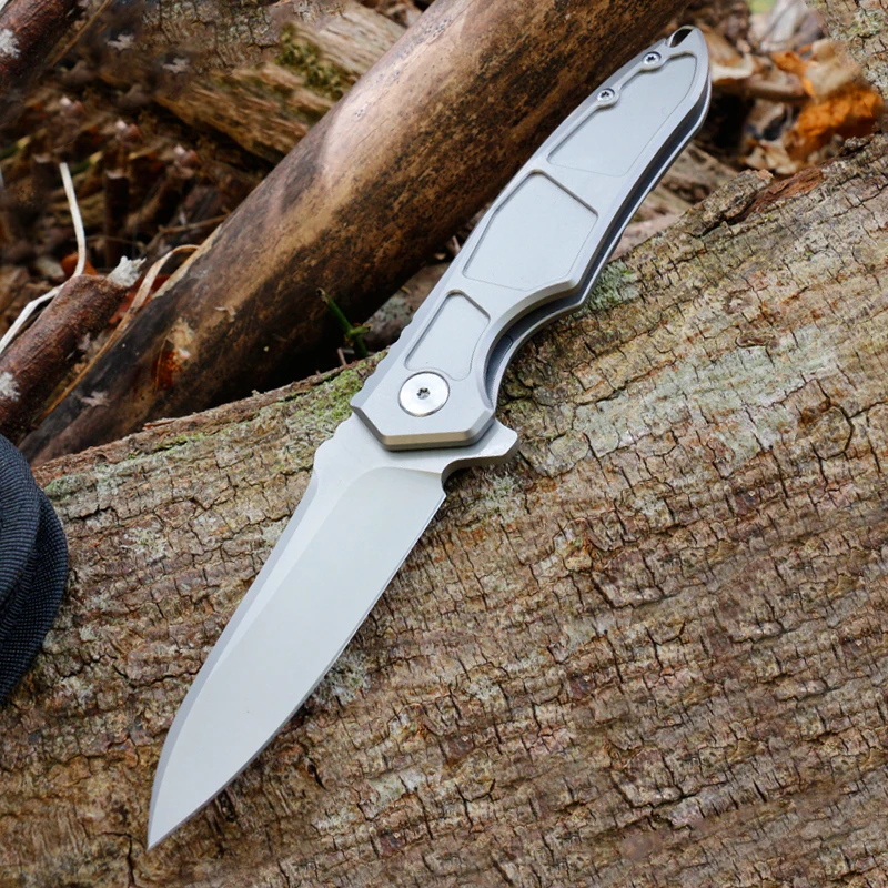 New S35VN steel tactical folding knife titanium alloy handle high hardness hunting outdoor survival camping bag EDC men's tool