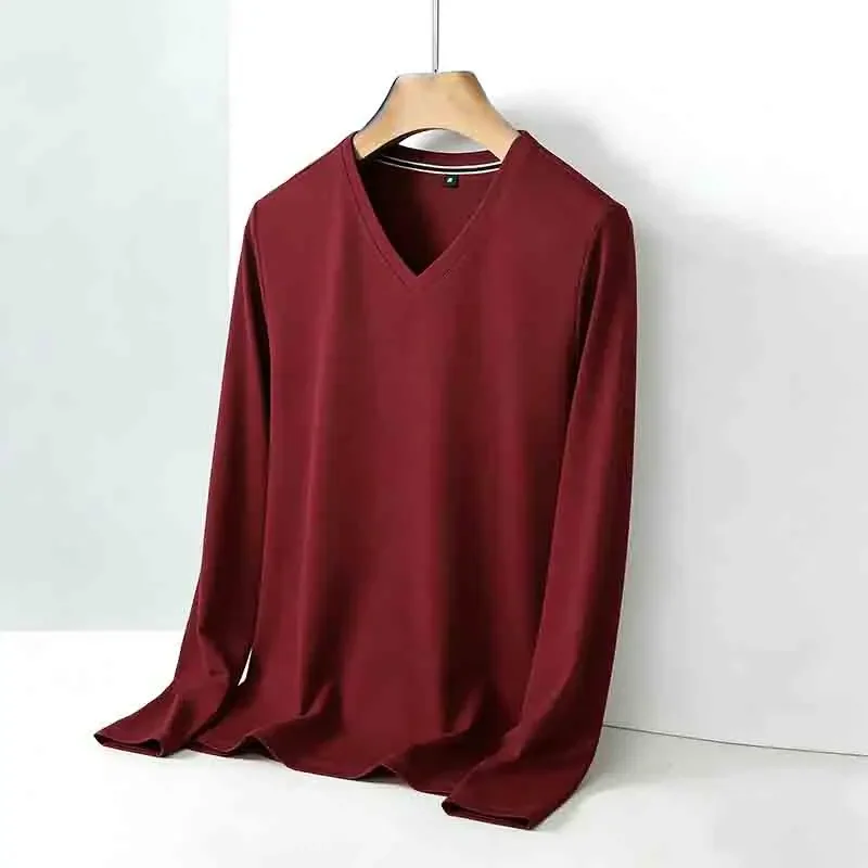Immagine 6: Maglione da Uomo Grigio Chiaro con Scollo a V e Maniche Lunghe, Comodo e Casual per Tutte le Occasioni, Adatto a Tutte le Stagioni