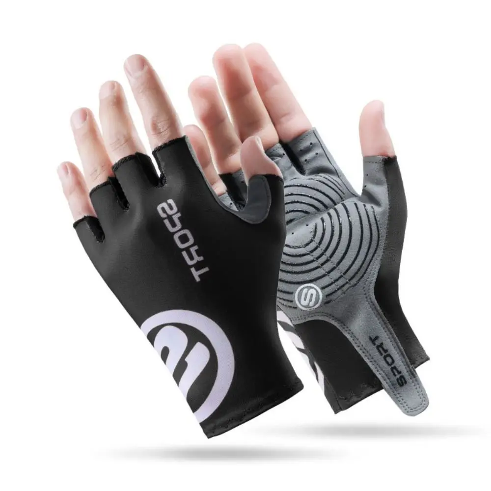 1Pair Sun Protection Half-Finger Cycling Glove Breathable Wear-Resistant Fishing Gloves Palm Protection Non Slip Driving Gloves