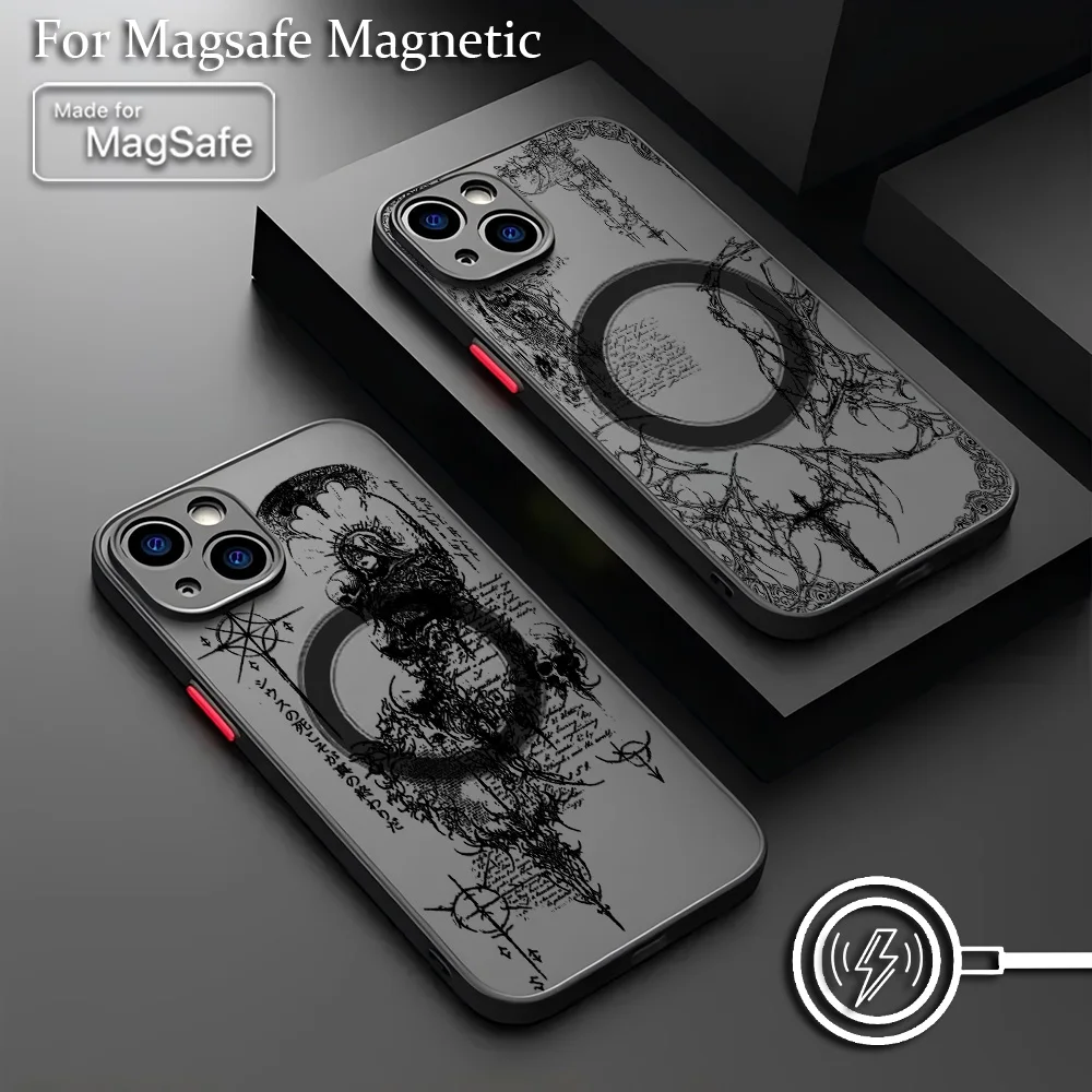 Luxuriöse Dunkle Gotische Kreuz-Markierung Handyhülle für Samsung Galaxy S26 S25 S24 S23 S22 S21 S20 FE Plus Ultra 5G Matte Magnetische Abdeckung
