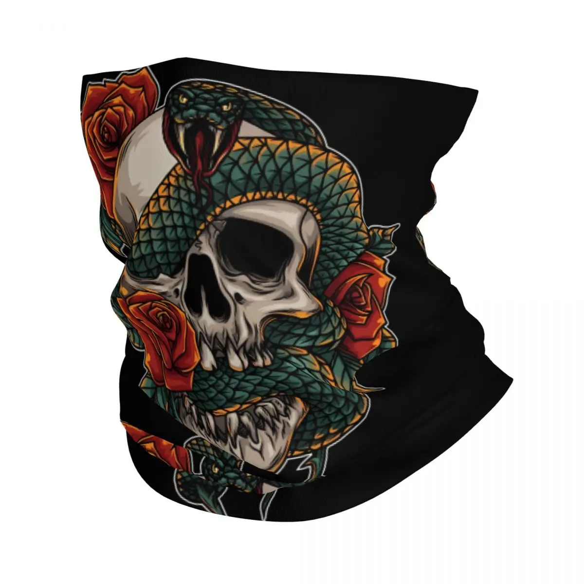 Viper And Skull Thin Wrap Scarf Bandana Neck Gaiter Face Cover Headband