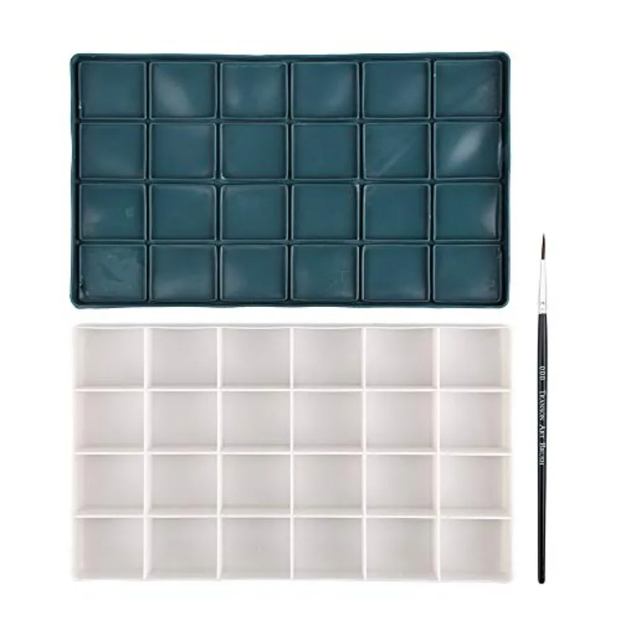 

Artist Paint Saver Palette 24 Wells with 1 Fine Paintbrush