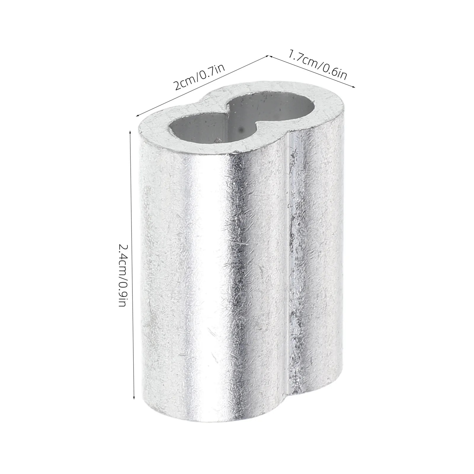 6mm Wire Rope Clamp 50 Pack Double Hole Aluminum Cable Ferrules Crimp Sleeves for Outdoor Rigging Banners